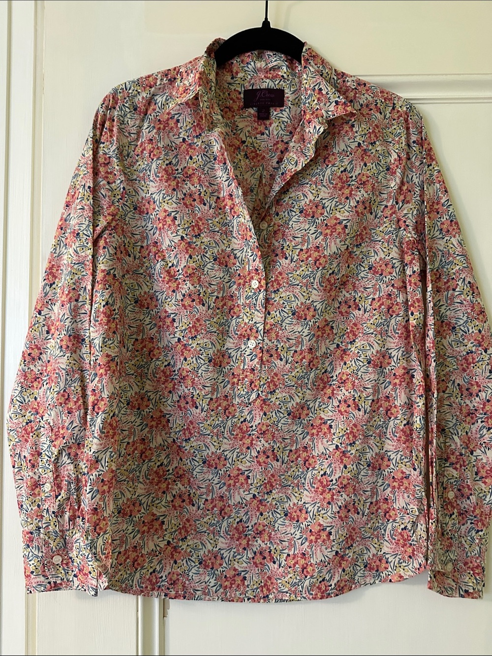 J. Crew Pink Floral Button-Front Women's Shirt